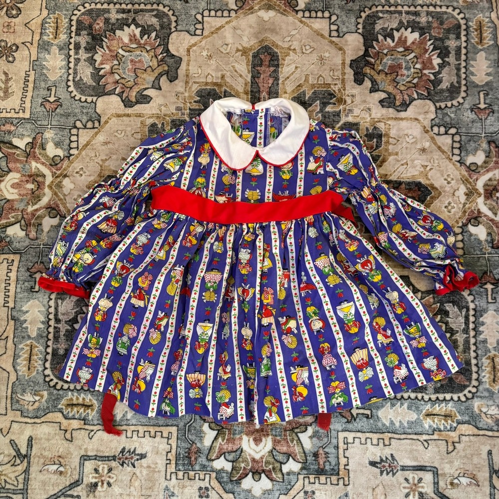Vintage Girls 70s Clothing Lot 7pc Colorful Heart Button Flare Pants Tops Dress - Picture 8 of 16